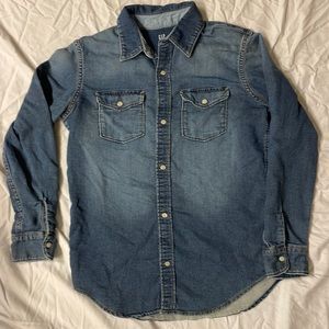 GAP girls XXL denim chambray soft terry shirt
